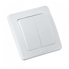 Выключатель скрытой установки, двухклавишный, цвет белый | ВС16-351 | HEGEL