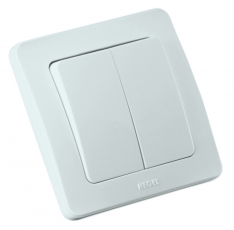 Выключатель скрытой установки, двухклавишный, цвет белый | ВС10-351 | HEGEL