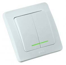 Выключатель скрытой установки, двухклавишный, с индикацией, цвет белый | ВС10-352 | HEGEL