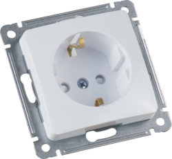 РС16-412 Механизм розетки одноместной с заземляющим контактом, со шторками