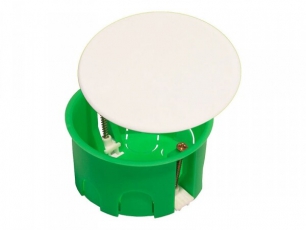 Коробка распределительная с/у 80х45 пластиковые лапки с крышкой (для полых стен) | КР1202 | HEGEL