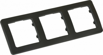 Рамка трёхместная, скрытой установки, цвет черный | Р403-08 | HEGEL
