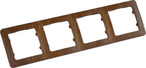 Рамка четырёхместная, скрытой установки, цвет дуб | Р404-05 | HEGEL