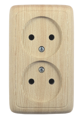 Розетка открытой установки, двухместная, цвет сосна | РА16-141-02 | HEGEL