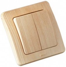 Выключатель скрытой установки, двухклавишный, цвет сосна | ВС16-351-02 | HEGEL