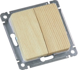 Выключатель скрытой установки, двухклавишный, механизм, цвет сосна | ВС10-451-02 | HEGEL