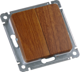 Выключатель скрытой установки, двухклавишный, механизм, цвет дуб | ВС10-451-05 | HEGEL