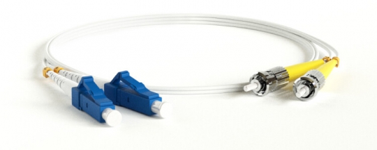 Патч-корд FC-D2-9A1-LC/UR-ST/UR-H-2M-LSZH-WH волоконно-оптический (шнур) SM 9/125 (G.657), LC/UPC-ST/UPC, 2.0 мм, duplex, LSZH, 2м | 39336 | Hyperline