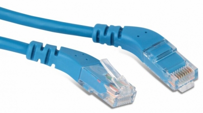 Патч-корд PC-APM-UTP-RJ45/L45-RJ45/R45-C5e-2M-LSZH-BL U/UTP угловой, левый 45°-правый 45°, Cat.5e, LSZH, 2 м, синий | 231821 | Hyperline