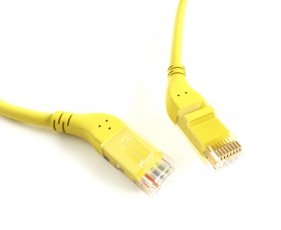 Патч-корд PC-APM-UTP-RJ45/R45-RJ45/R45-C5e-3M-LSZH-YL U/UTP угловой, правый 45°-правый 45°, Cat.5e, LSZH, 3 м, желтый | 232785 | Hyperline