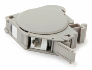 Крепление FP-IE-DIN-KJ-1A-GYд.Keystone Jack на DIN-рейку в расед.щиты д.пром.реш.,с 2-мя боковыми крышками,ш. 21мм | 237925 | Hyperline