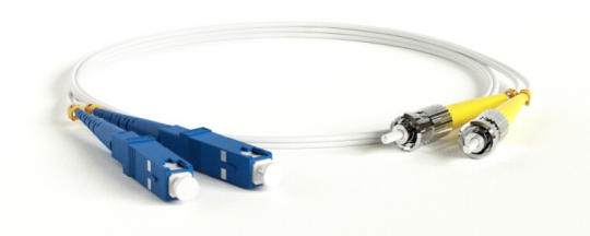 Патч-корд FC-D2-9A1-SC/UR-ST/UR-H-1M-LSZH-WH волоконно-оптический (шнур) SM 9/125 (G657), ST/UPC-SC/UPC, 2.0 мм, duplex, LSZH, 1м | 238611 | Hyperline