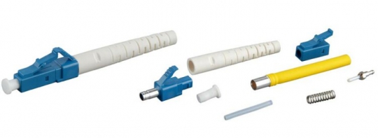 Разъем клеевой LC-SM-3 LC, SM (для одномодового кабеля), 3 мм, (синее тело, белый хвостовик) | 34122 | Hyperline