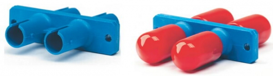 Адаптер проходной DST-DST-SM ST-ST duplex, SM (для одномодового кабеля), корпус пластмассовый, (синий) | 23364 | Hyperline