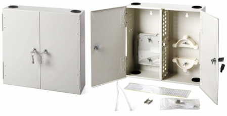 Бокс оптический FO-WALLBOX-24SC настенный на 24 SC со сплайс-пластиной (без пигтейлов и проходных адаптеров) | 23396 | Hyperline