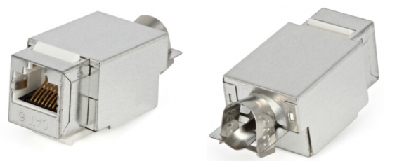 Вставка Keystone Jack KJ2-8P8C-C6-90-SH-F-WH RJ-45(8P8C), категория 6, экранированная, Dual IDC, белая | 24414 | Hyperline