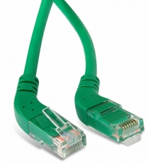 Патч-корд PC-APM-UTP-RJ45/L45-RJ45/R45-C5e-3M-LSZH-GN U/UTP угловой, левый 45°-правый 45°, Cat.5e, LSZH, 3 м, зеленый | 232774 | Hyperline
