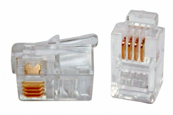 Разъем телефонный PLUG-4P4C-P-C2-100 RJ-11(4P4C) (3 µ