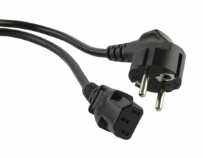 Кабель питания PWC-IEC13-SHM-5.0-BK компьютера (Schuko+C13) (3x1.00), 10A, угловая вилка, 5м, цвет черный | 34929 | Hyperline