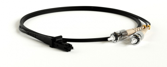 Патч-корд FC-D2-50-MTRJM/PR-ST/PR-H-3M-LSZH-BK волоконно-оптический (шнур) MM 50/125, ST-MTRJ(папа), 2.0 мм, duplex, LSZH, 3 м | 27931 | Hyperline