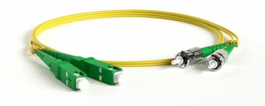 Патч-корд FC-D2-9-SC/AR-ST/AR-H-10M-LSZH-YL волоконно-оптический (шнур) SM 9/125 (OS2), ST/APC-SC/APC, 2.0 мм, duplex, LSZH, 10 м | 250729 | Hyperline