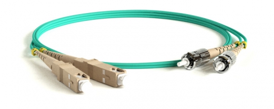 Патч-корд FC-D3-504-SC/PR-ST/PR-H-10M-LSZH-AQ (FC-504-ST-SC-40G-10M)вол.-оптич.(шнур) MM 50/125(OM4),ST-SC,duplex,LSZH,10м | 46464 | Hyperline