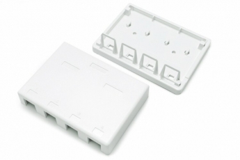 SBB3-4-WH Корпус настенной розетки для установки 4-х вставок типа Keystone Jack, белый | 441130 | Hyperline