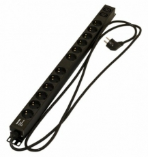 SHE-12SH-2IEC-2.5EU Блок розеток, вертикальный, 12 розеток Schuko, 2 розетки IEC320 C13,730x44.4x44.4мм | 396983 | Hyperline