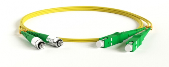 Патч-корд FC-D2-9-FC/AR-SC/AR-H-1M-LSZH-YL волоконно-оптический (шнур) SM 9/125 (OS2), FC/APC-SC/APC, 2.0 мм, duplex, LSZH, 1 м | 238596 | Hyperline