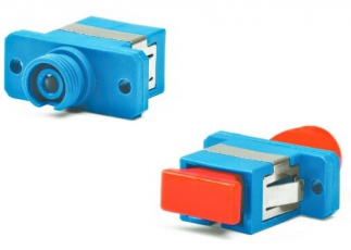 Адаптер проходной оптический FA-P11Z-FC/SC-N/RD-BL FC-SC, SM, simplex, корпус пластиковый, синий, красные колпачки | 244003 | Hyperline