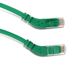Патч-корд PC-APM-UTP-RJ45/L45-RJ45/L45-C6-5M-LSZH-GN U/UTP угловой, левый 45°-левый 45°, Cat.6, LSZH, 5 м, зеленый | 233052 | Hyperline