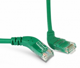 Патч-корд PC-APM-UTP-RJ45/R45-RJ45/R45-C5e-5M-LSZH-GN U/UTP угловой, правый 45°-правый 45°, Cat.5e, LSZH, 5 м, зеленый | 232798 | Hyperline