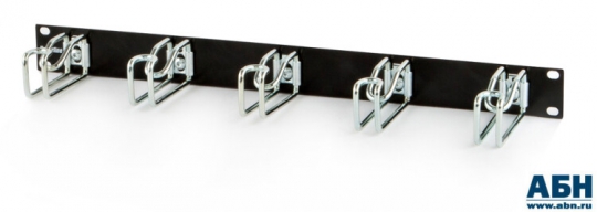 Организатор кабельный CMW-1U-01-BK с металлическими кольцами 85x43 мм, 19