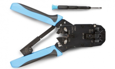 Инструмент обжимной HT-2008AR для RJ-45, RJ-12, RJ-11 (8P8C, 6P6C, 4P4C), профессиональный, с храповым механизмом | 35549 | Hyperline