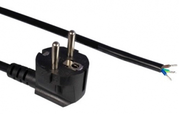 Кабель с вилкой PWC-SHM-OE-3.0-BK Schuko (open end), длиной 3м (3x0.75 кв.мм), цвет черный | 229246 | Hyperline