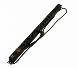 SHE-12SH-4IEC-SF-2.5EU Блок розеток, вертикальный, 12 розеток Schuko, 4 розетки IEC320 C13, 250В, 950x44.4x44.4мм (ДхШхВ)| 396986 | Hyperline