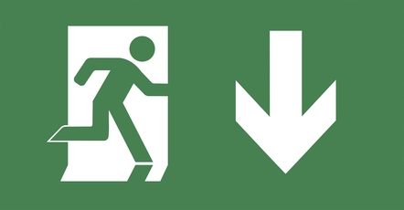 Пиктограмма ВЫХОД/стрелка вниз PVC для ССА 3000