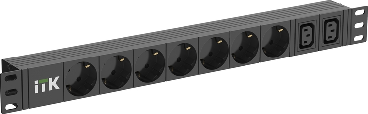 Блок PDU ITK7 розеток нем ст + 2 С13 1U каб 2м нем ст