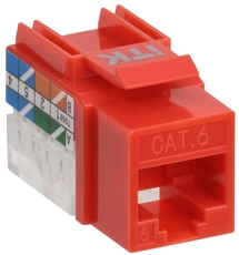 Модуль ITK Keystone Jack кат.6 UTP 110 IDC 90град красный