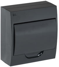 Корпус модульный пл. нав. ЩРН-П-8 черный черн. дв. IP41