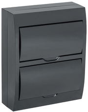 Корпус модульный пл. нав. ЩРН-П-24 черный черн. дв. IP41