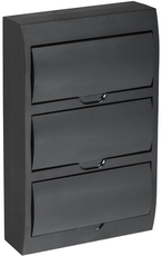 Корпус модульный пл. нав. ЩРН-П-36 черный черн. дв. IP41