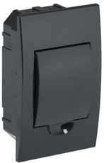 Корпус модульный пл. встр. ЩРВ-П-4 черный черн. дв. IP41