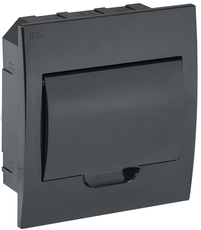 Корпус модульный пл. встр. ЩРВ-П-8 черный черн. дв. IP41