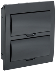 Корпус модульный пл. встр. ЩРВ-П-24 черный черн. дв IP41