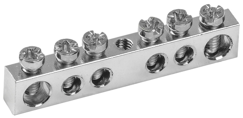 Шина PEN ''земля-ноль'' 6х9мм 6/1 Ni (6групп/крепеж по центру)