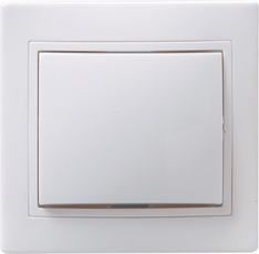 КВАРТА Выключатель одноклавишный скрытый белый в сборе