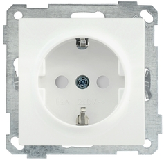 РС14-1-0-Б Розетка с заземляющим контактом с защитной шторкой 16А BOLERO белая