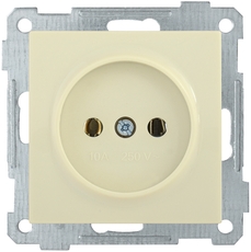 РС10-1-0-Б Розетка без заземляющего контакта 10А BOLERO кремовый