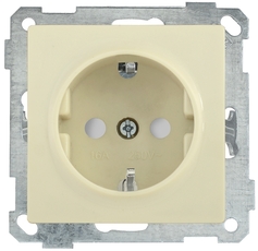 РС14-1-0-Б Розетка с заземляющим контактом с защитной шторкой 16А BOLERO кремовый